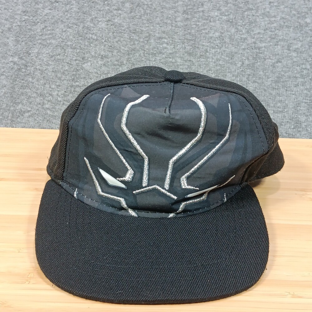 Marvel Black Panther Trucker Hat Cap Adult Black Silver Adjustable Snapback